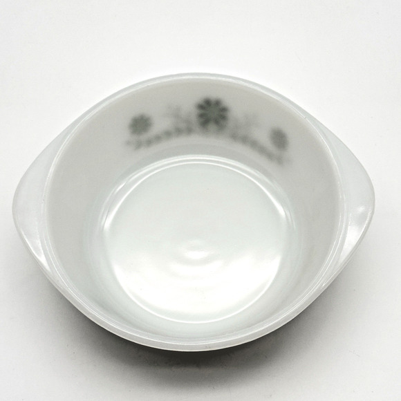 Glasbake Casserole Serving Dish Green Daisy Milk Glass No Lid Vintage 1.5 qt - Picture 3 of 8